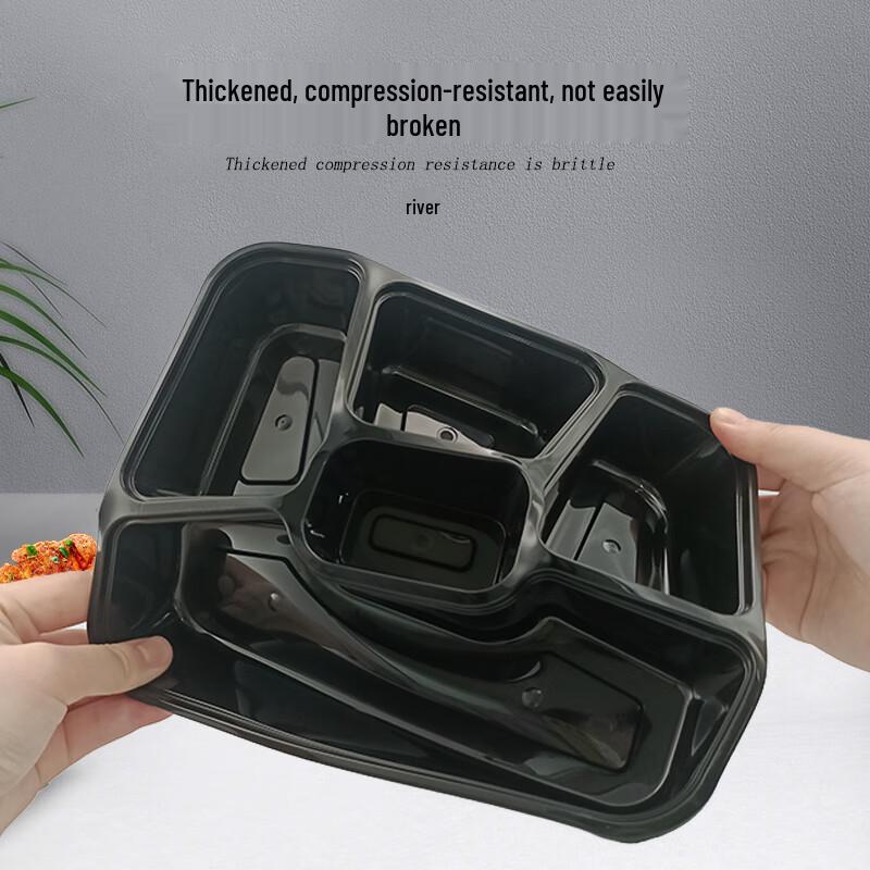 Disposable 5-Compartment Meal Box