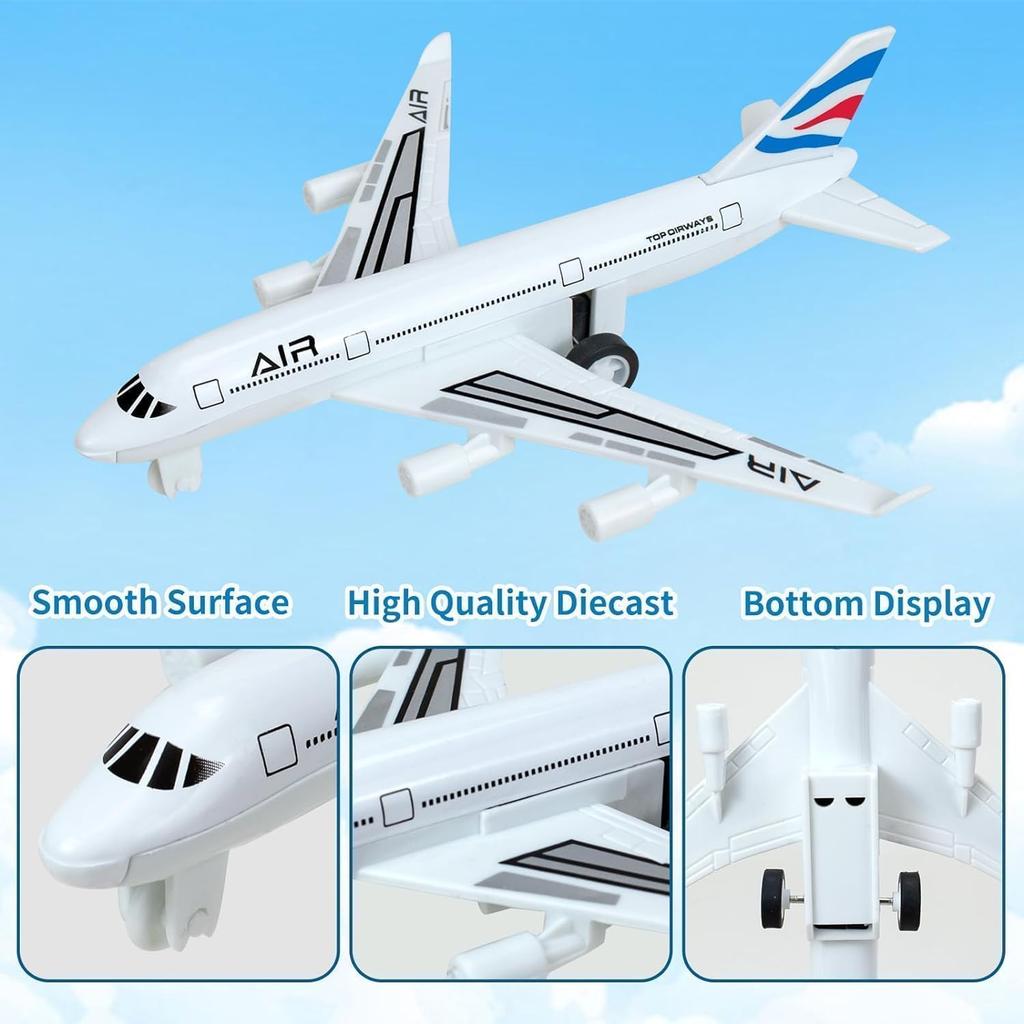 Airplane Toys, Metal Plane Pull Back Airplane Toys for 3 4 5 6 7 Years Old Boys Girls, Die Cast Aircraft Plane Models, Kids' Play Vehicles Aeroplane