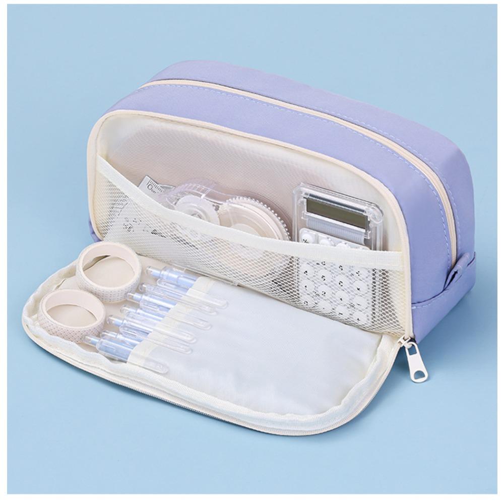 Simple Large-capacity Pencil Case, High-value Double-layer Stationery Case, Girls' Male Korean Pencil Case, Stationery Bag.