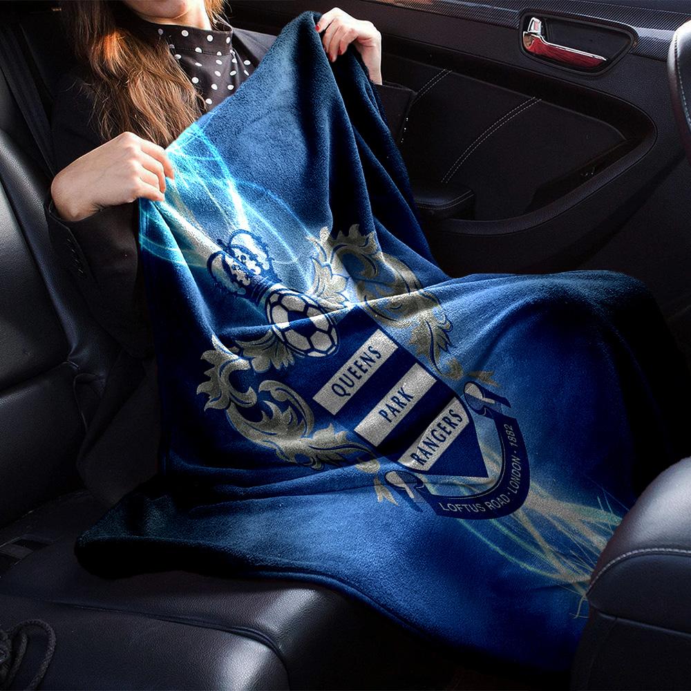 Queens Rangers Fußball Flanelldecke, Weiches Polyester, Modernes Design, Ganzjahres für Camping, Reisen, Geschenke für Feiertage oder Geburtstage