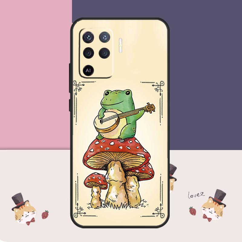 Cottagecore Frog Aesthetic Case For Oppo A76 A96 A16 A60 A98 A58 A78 A18 A38 A80 A40 A77 A57 A17 A74 A54 A94 A15 A5 Pro
