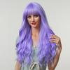 Women Wigs Neat Hair Bangs Breathable Lightweight Halloween Cosplay Long Wave Wigs for Female