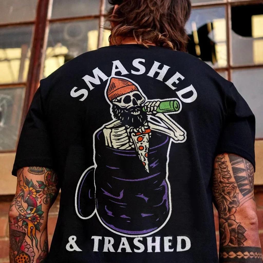 Horor Ďábel Temný Punk Lebka Potisk Tričko Pánské Street Rock Hip-Hop Tričko Pánské Gotické Harajuku Grafické Tričko Ropa Hombre Camisetas