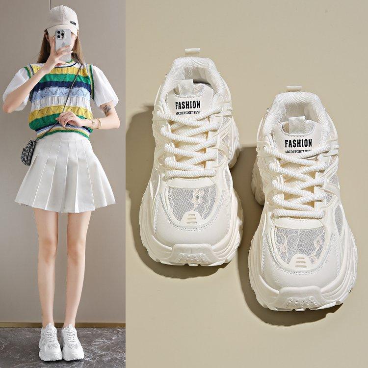 

Thick-soled dad shoes women s 2024 new summer thin mesh breathability increases Xiaobai casual sports shoes Zichun burst 40