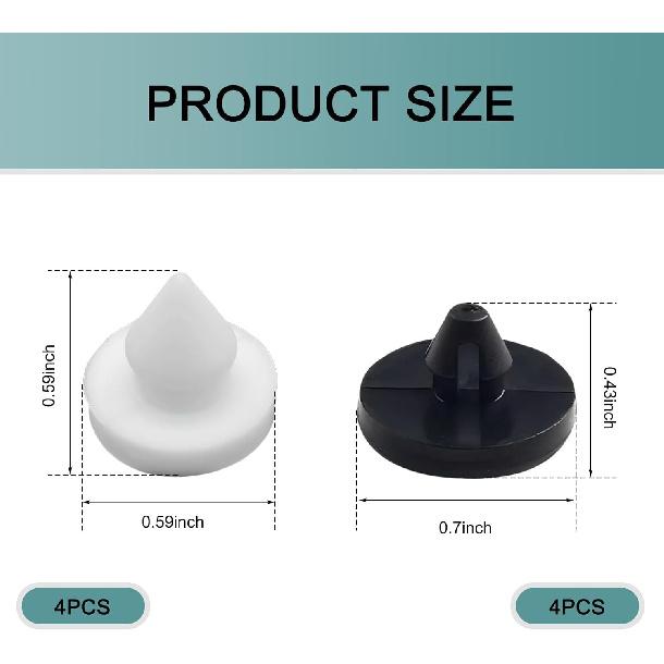 8 PCS Car Brake Pedal Throttle Clutch Stop Pad, Brake Switch 8 PCS White & Black