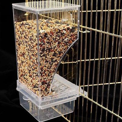 Wellensittich-Futterspender mit Sitzstange Automatischer Spender Kunststoffbehälter für Käfig