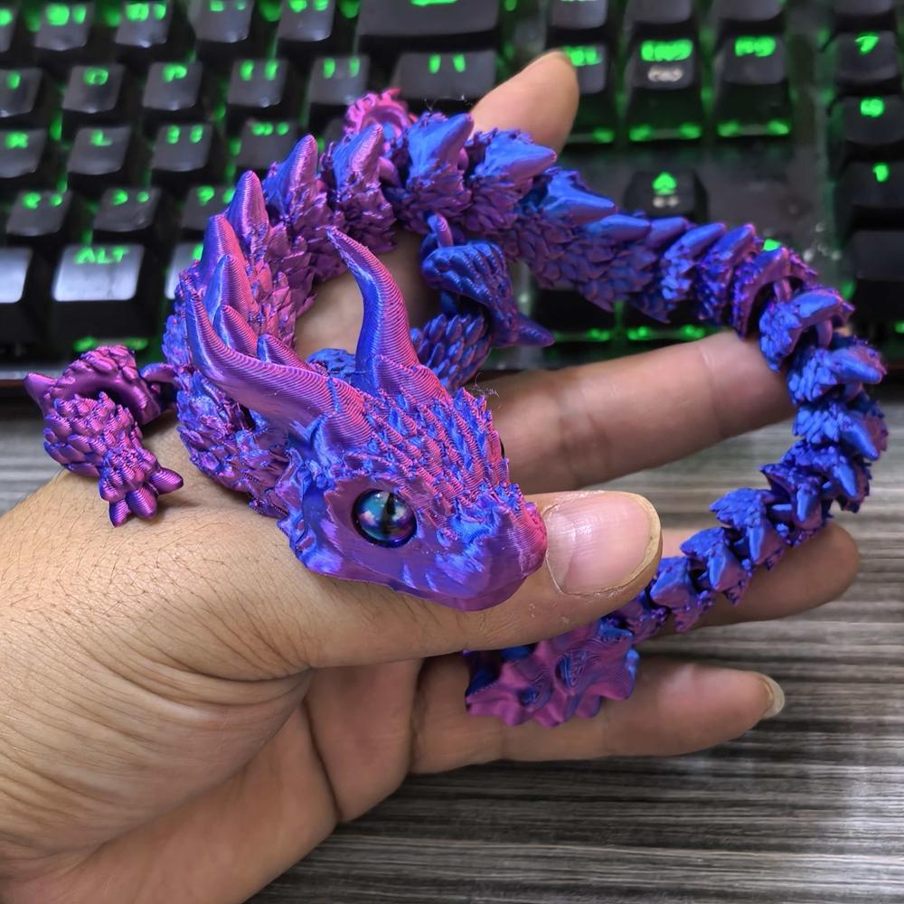 31Cm 3D Printed Conjoined Dragon Baby Ornaments Joints Can Move Dragon Rockery Fish Tank Landscaping Decoration