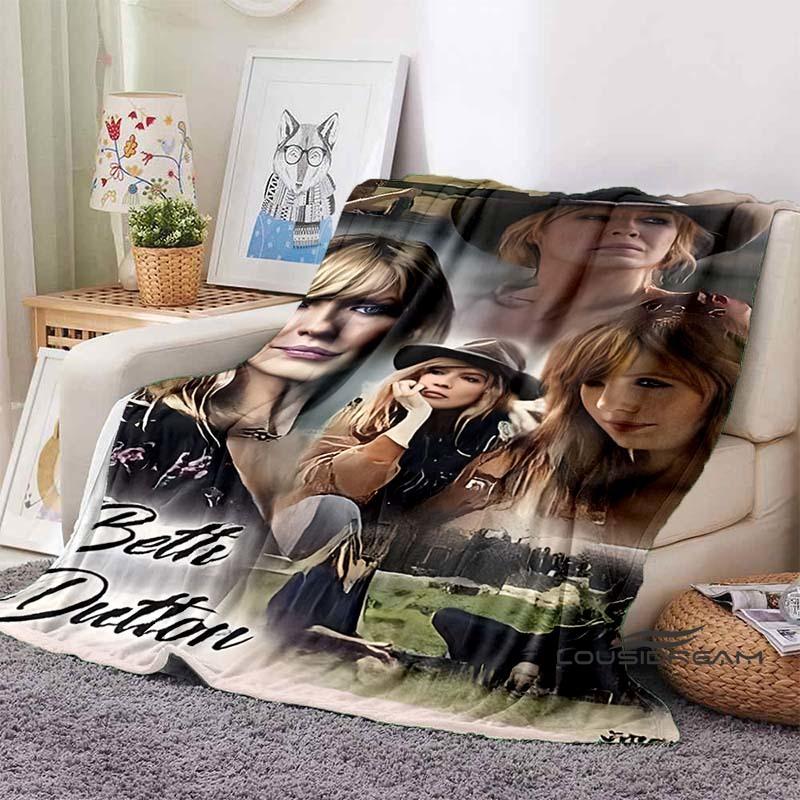 Personalisierbare 3D-gedruckte Yellowstone-Thermodecke, Geeignet für Wohnzimmer, Schlafzimmer, Bett, Sofa, Bürogeschenk, Flanelldecke