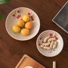 VAKADA Chinese Retro Ceramic High-Foot Dessert Plates (Set of 4)