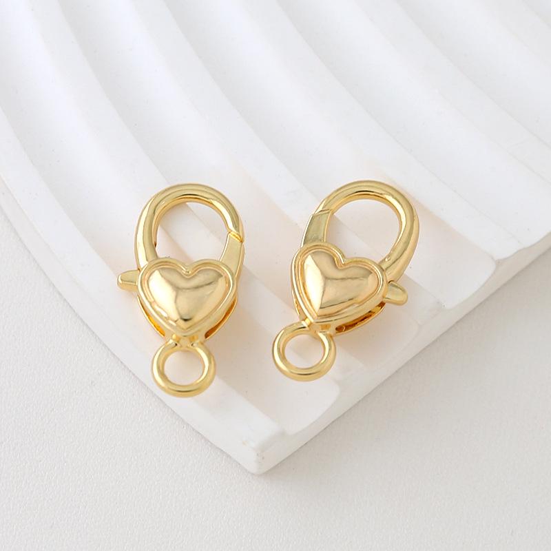 Gold-Plated Heart Lobster Clasp Keychain Pendant