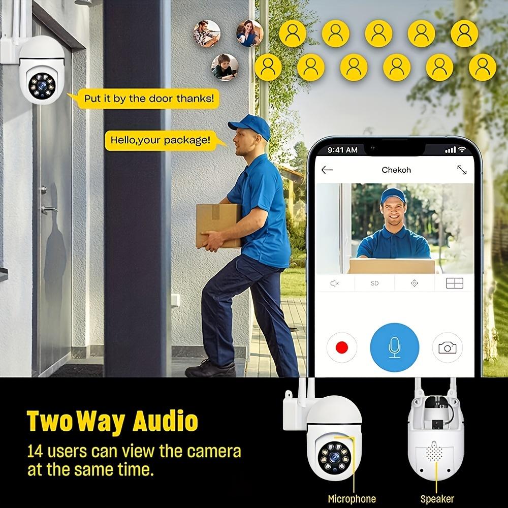 1pcs Wireless 1080p HD Smart Security Camera: Wi-Fi, Pan/Tilt/Zoom, Color Night Vision, 2-Way Audio, Motion Tracking for Monitoring, Indoor/Outdoor