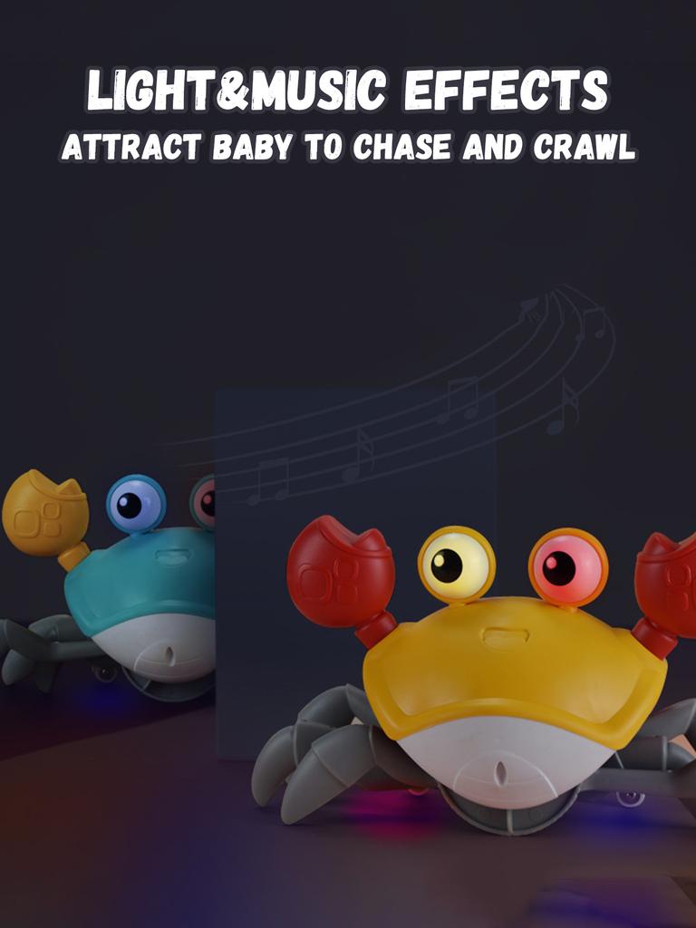 1Pc Auto-sensing Escape Crab toy Children Crawling Avoiding Obstacles Electronic Pet With Music Baby Walking Toy Without battery
