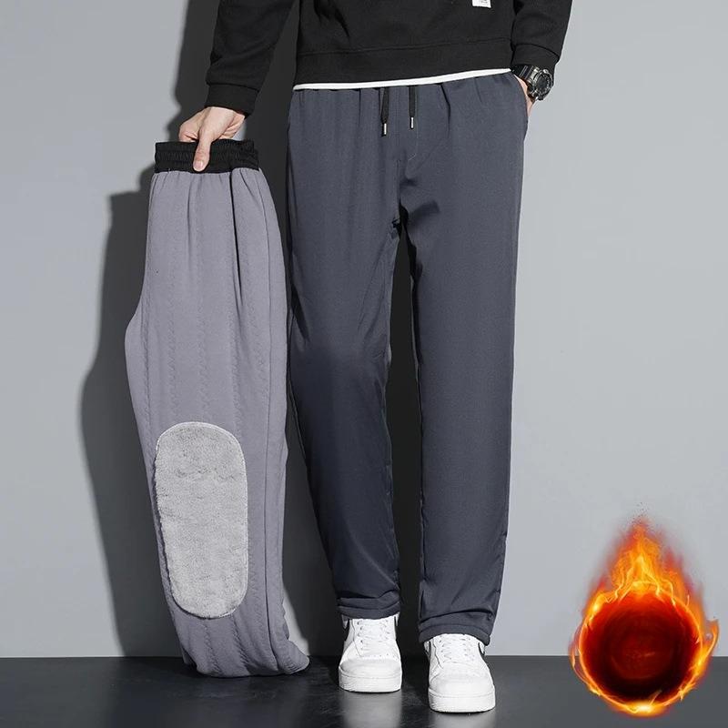 Winter Laufhose Winddicht Kaschmir Verdicken Fleece Jogginghose Herren Jogger Warme Hose Herren Wasserdicht Thermohose