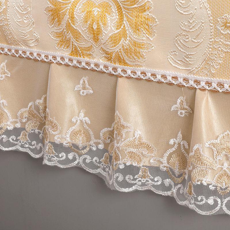 Rural Style Refrigerator Dust Cover with Lace Embroidery Patterns Anti Dust and Anti Stain Universal Size Double Door Refrigerator Decorative Cover