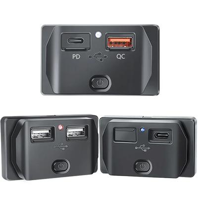 Prise USB QC3.0 PD Double prise USB Panneau de chargeur de voiture étanche avec interrupteur à bouton pour voiture, marine, bateau, camping-car, bus, camion