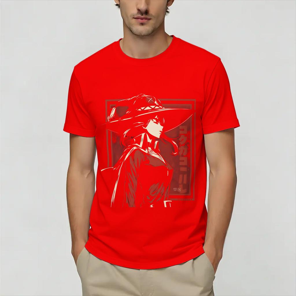 Megumin KonoSuba T Shirt Summer Pure Cotton T Shirts For Unisexs Fashion Casual Tshirt Short Sleeve Y2K Funny Clothing