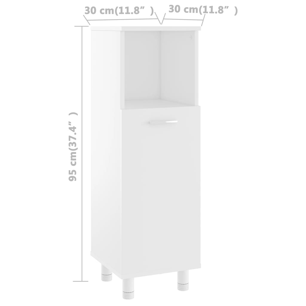 Moderne elegante weiße Badezimmerschrank, Eckablage, 30x30x95 cm Material