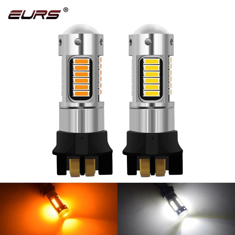 1pcs Canbus PW24W PWY24W LED Bulbs Turn Signal Light Daytime Running Light 4014 30smd DRL Fog Lamps Amber yellow White Red 12V Bulbs 7