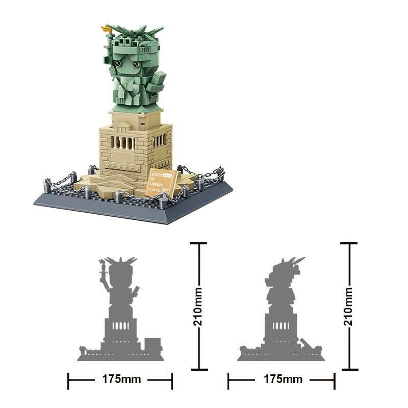Creative Idea City Streetscape Bricks City Statue of Liberty Friends Minifigures Block Model Building Kits Kids Education Toys