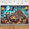 1 Pirate Themed Party Banner with Treasure Chest Skull and Cross Bone Design Suitable for Birthdays Holidays Parties