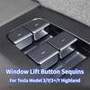 Window Lift Button Sequins Trim for Tesla Model 3/Y/3+ Modely Launch 2025 ABS 7PCS Chrome Window Switch Button Cover Accessories