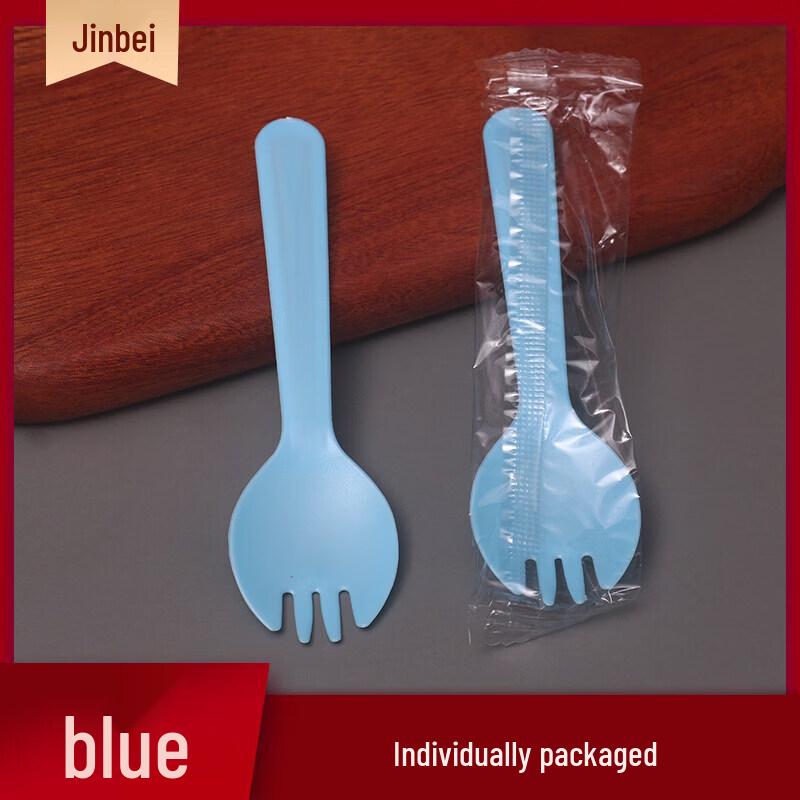 Zisiz Disposable Plastic Cake Fork & Spoon Set