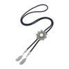 Men's Sun Turquoises Stone Feather Pendant Bolo Tie Braided Rope Necktie Necklace Shirt Collar Chain Cowboy Neckwear  White