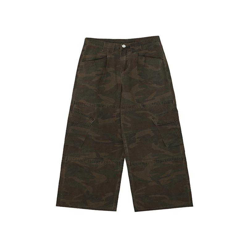 Unisex High-Waist Loose Fit Camouflage Hip-Hop Overalls