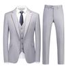 Men's Three-Piece Suit Set with One-Button, Double Vents, and Elastic Waist