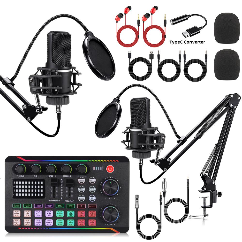 X1 Large Diaphragm Microphone & Sound Card Set with Boom Arm for Streaming