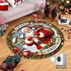 Red Poinsettia Flower Round Rug Green Leaves Christmas Holiday Indoor Floor Area Carpet for Living Room Bedroom Decor