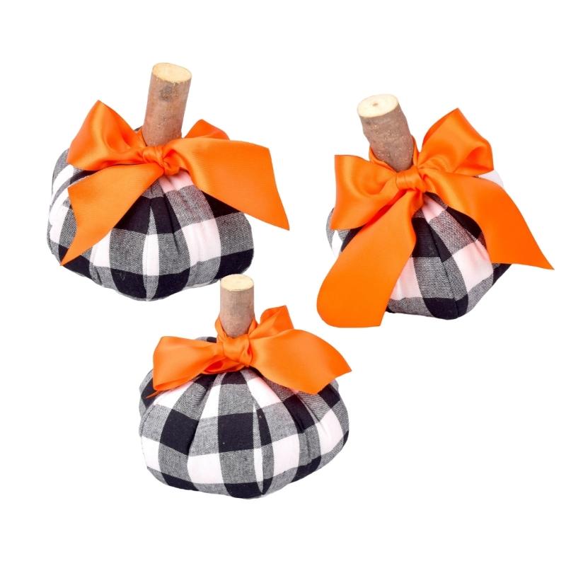 

Soft Fall Pumpkin Decorations , 3Piece Assorted Size Pumpkin Decoration for Halloween Christmas Fall Harvest 1