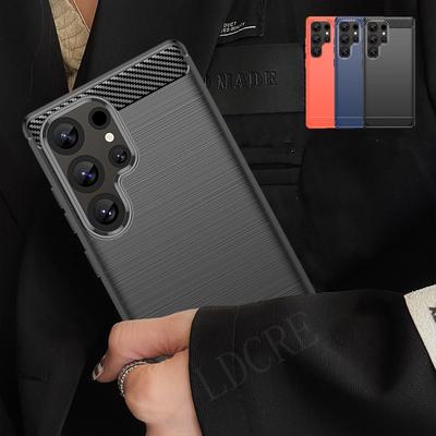 For Samsung Galaxy S25 Ultra Case Cover Samsung S25 Ultra Capas Carbon Fiber Shockproof Bumper Soft TPU Fundas Samsung S25 Ultra