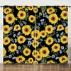 Flower Series Sunflower Digital Printing Curtain Blackout And Punching