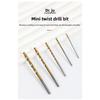 50pc Titanium Plated Fried Dough Twists Drill Set 1-3mm Small Drill Electric Drill Set DIY Woodworking Drill Bit