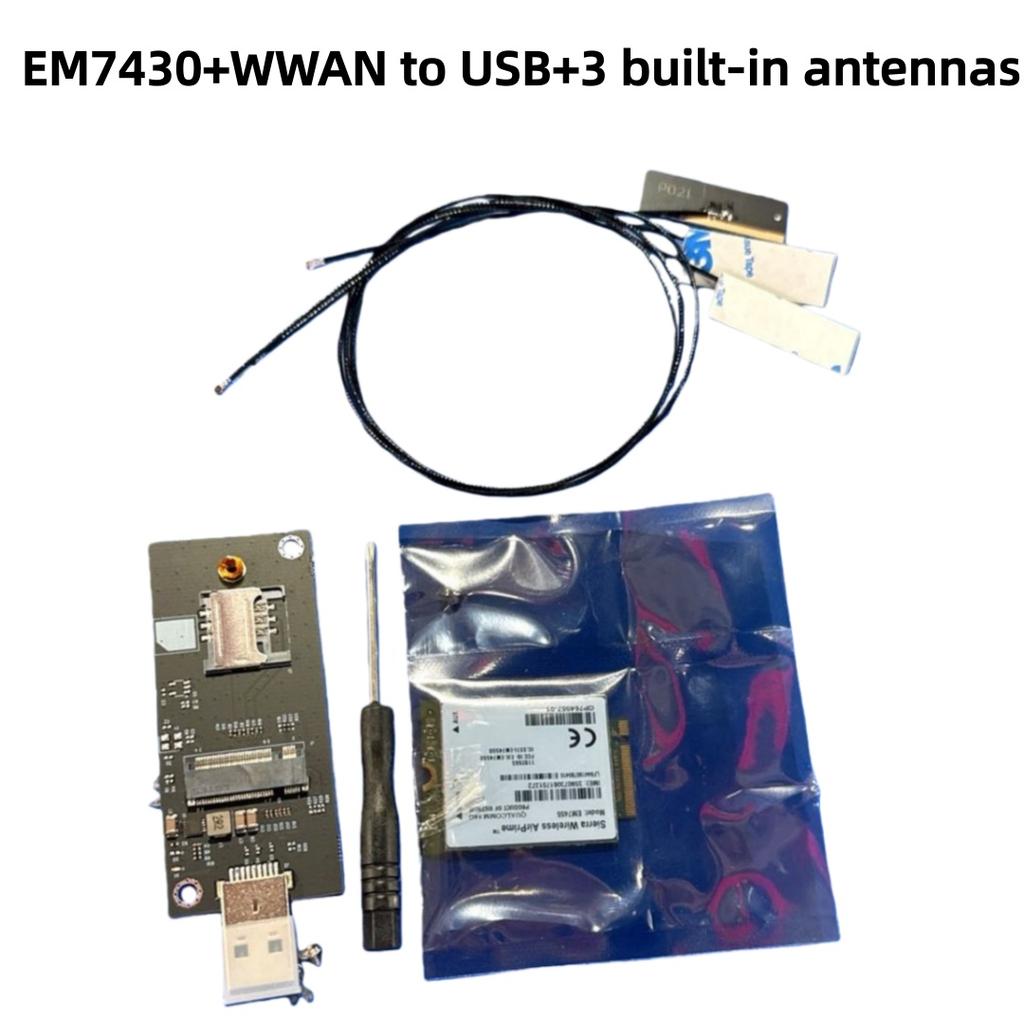 1 Conjunto Cartão 4G 300Mbps WWAN Sem Fio Em7455 1103582 Módulo 4G FDD/TDD LTE Cat6 NGFF M.2 para Laptop e Roteador 4G