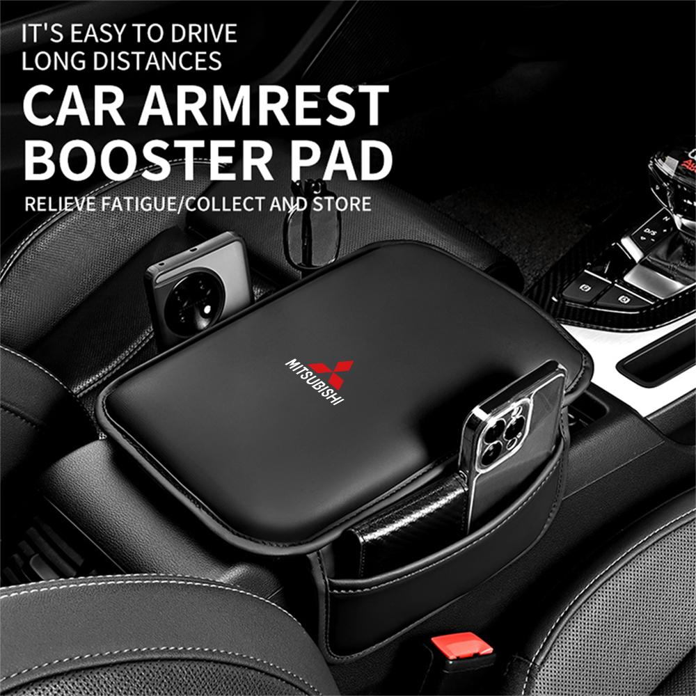 Auto Mittelkonsolen Armlehnen Schutzpolster Mit Aufbewahrungstasche Zubehör Für Mitsubishi 9 Ralliart X ASX L200 Colt Cross Triton