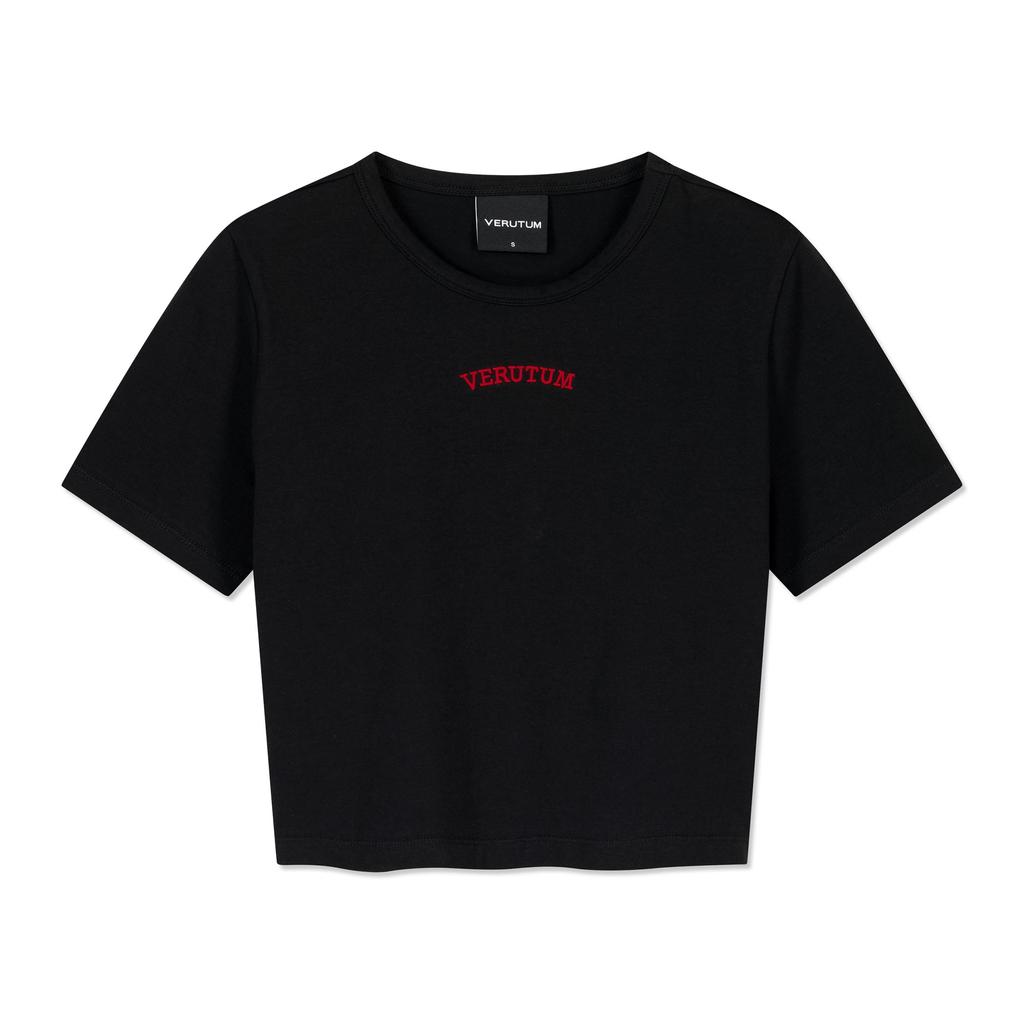 VERUTUM Ivy League Slim Crop T-Shirt Black