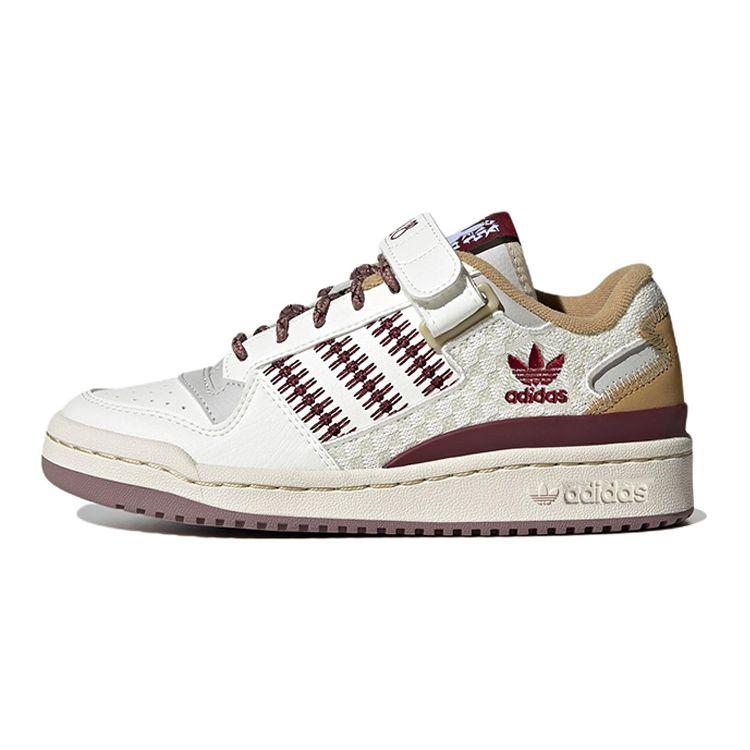 Adidas Originals Forum Low Leather Casual Durable Low Top Kids Skate Shoes Kids Sneakers White Yellow IF2578
