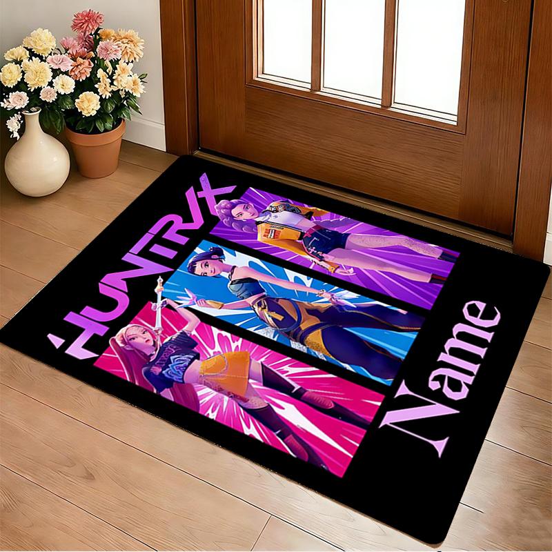Personalized Name Huntrix Name Living Room Non-Slip Area Rug Soft Carpet for Bedroom Playroom Sofa Office Home Decor Doormat