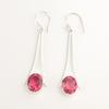 Oval Pink Tourmaline Gemstone 925 Sterling Silver Drop Dangle Earrings Jewelry EE-136-15