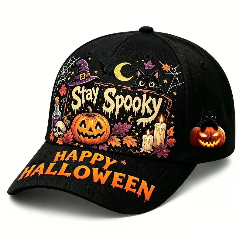 D Hot Sale Halloween Garden Morning Wear Baseball Cap Digital Printing Festival Celebration Pumpkin Cap