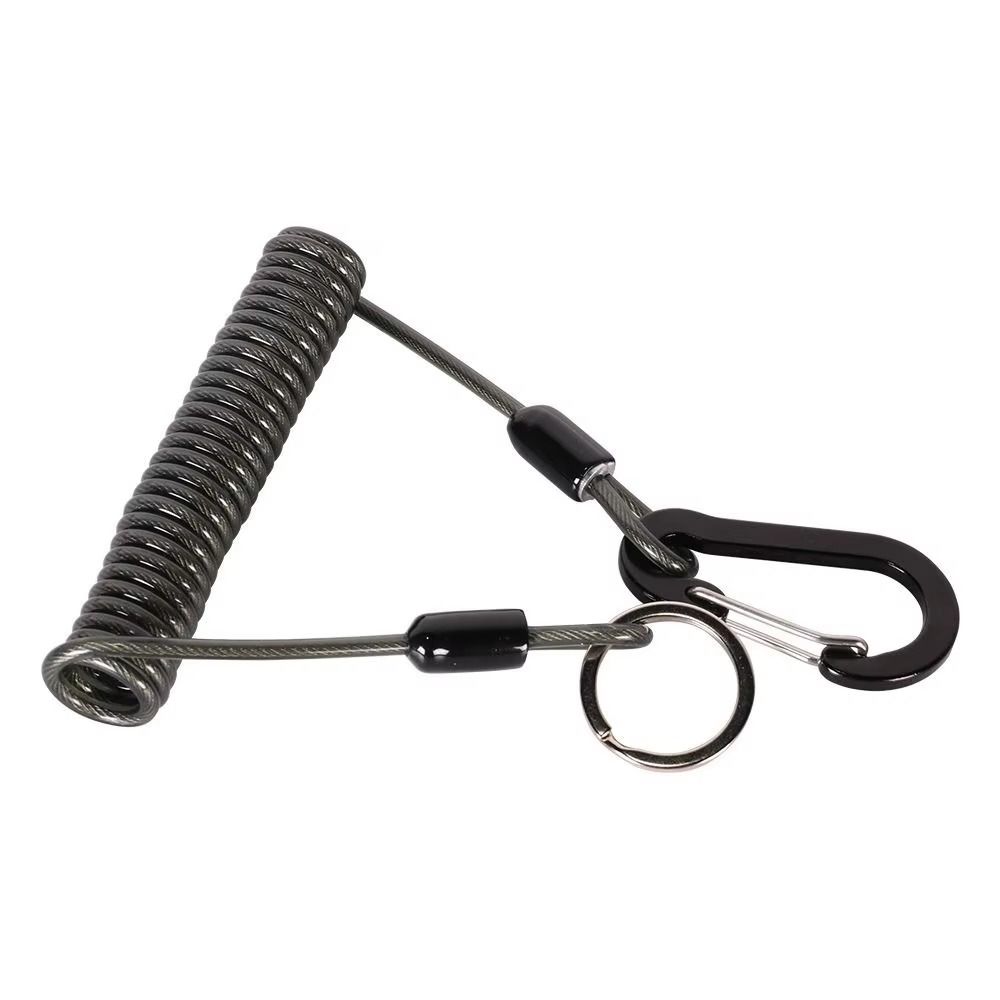 Safety Rope Climbing Buckle Rope Elastic Coil Fishing Coiled Lanyard  Climbing