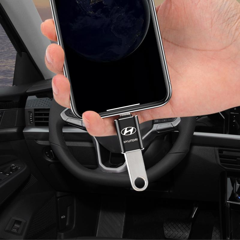 1Pcs Car Charging Adapter Type-C To USB Converter Car Accessories For Hyundai I30 Tucson Elantra Venue Palisade Terracan Accent Kona