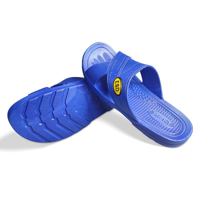 

Антистатичні синьо-чорні безпилові SPU шестиотвірні закриті капці Size 38 (240)