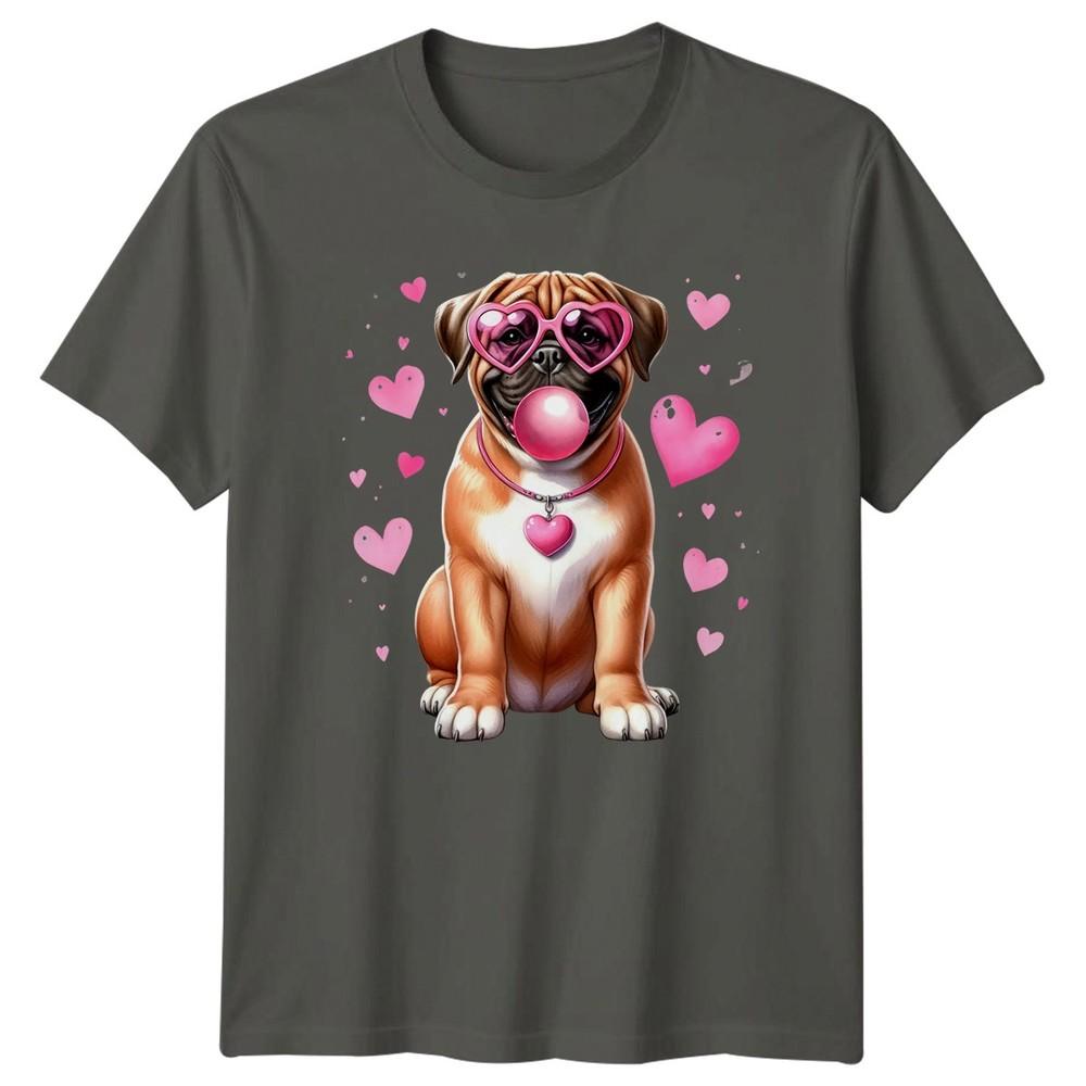 Dog Hearts Bubblegum Valentines Day Graphic Tee Unisexs Unisexs Unisex Top S