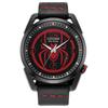 XMARVEL Série Eco-Drive 100 Metros à Prova d'Água Padrão Aranha Quartzo Solar Pulseira de Couro 42mm Relógio Masculino Mostrador Preto AW1685-00W