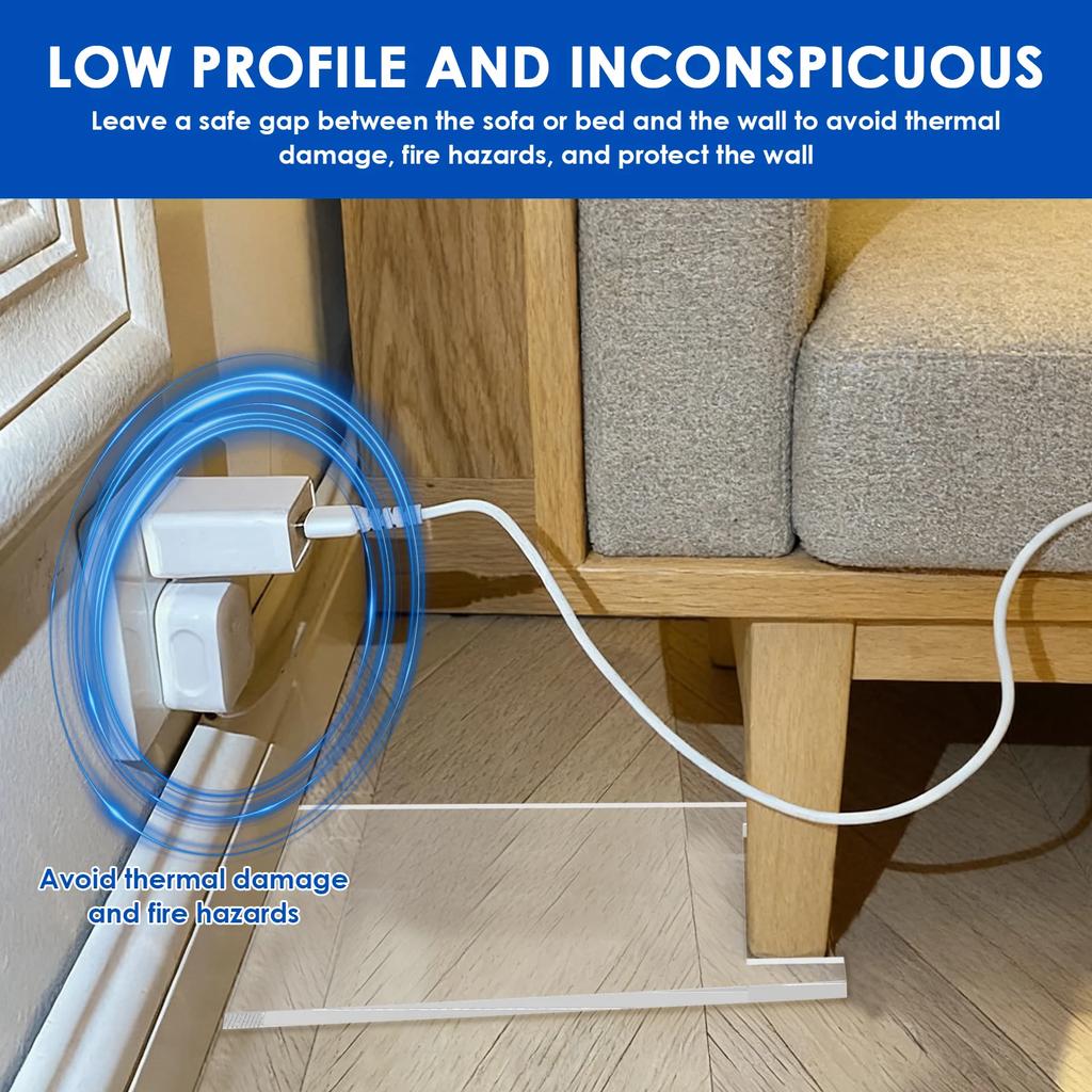 4Pcs Couch Wall Stopper Clear Acrylic Wall Spacer Bed Sofa Stopper Furniture Wall Spacer Prevents Fire Safety from Wall Outlet