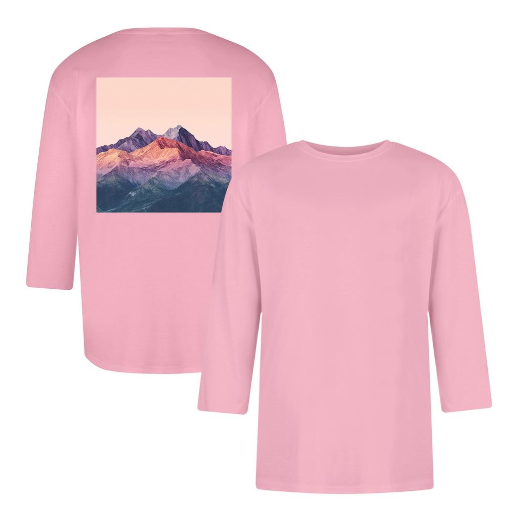 Men's casual and fashionable printed round-neck three-quarter sleeve top T-shirt