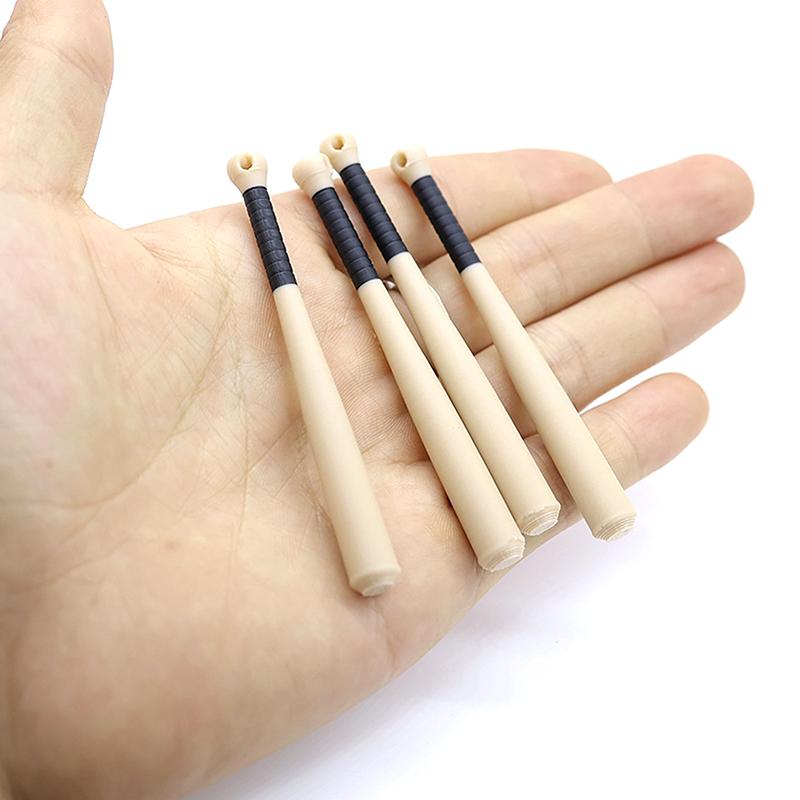 2Pcs 1/12 Dollhouse Mini Baseball Bat Model Dollhouse Simulation Sports Scene Decoration Toys Micro Scene Construction Props